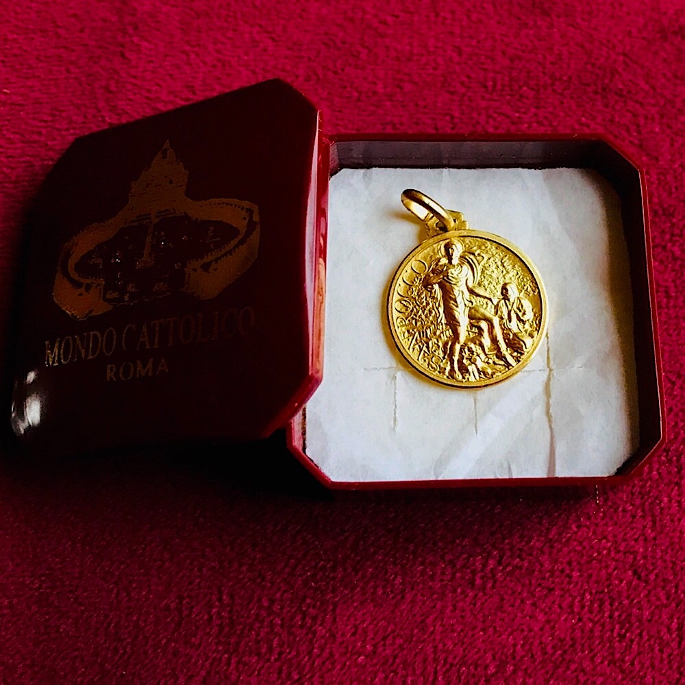 🇮🇹Made in Italy! Gold-plated sterling silver St. Rocco charm